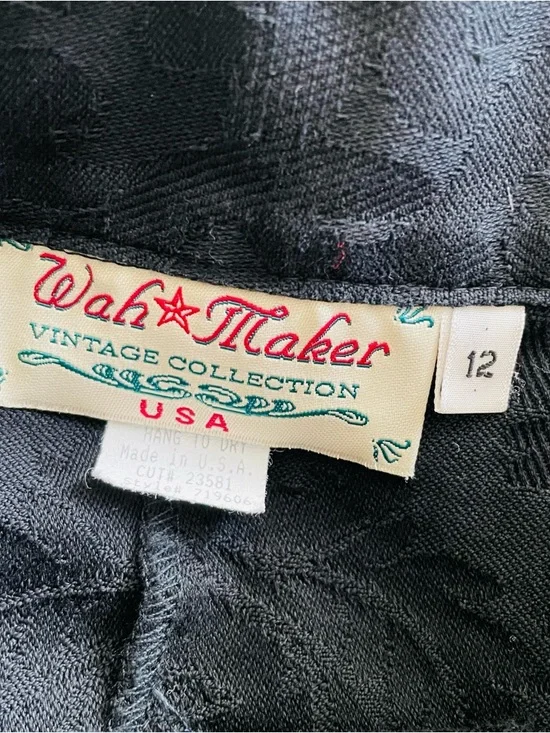 Vintage Wahmaker SIZE 10 & 12 black Victorian floral style jacket and skirt set - Picture 12 of 15